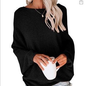 Oversized Batwing Size 2X Popcorn Sweatshirt Black